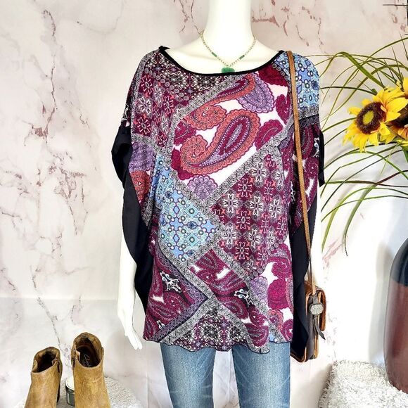 Pretty Michael F butterfly sleeve top - Picture 1 of 7